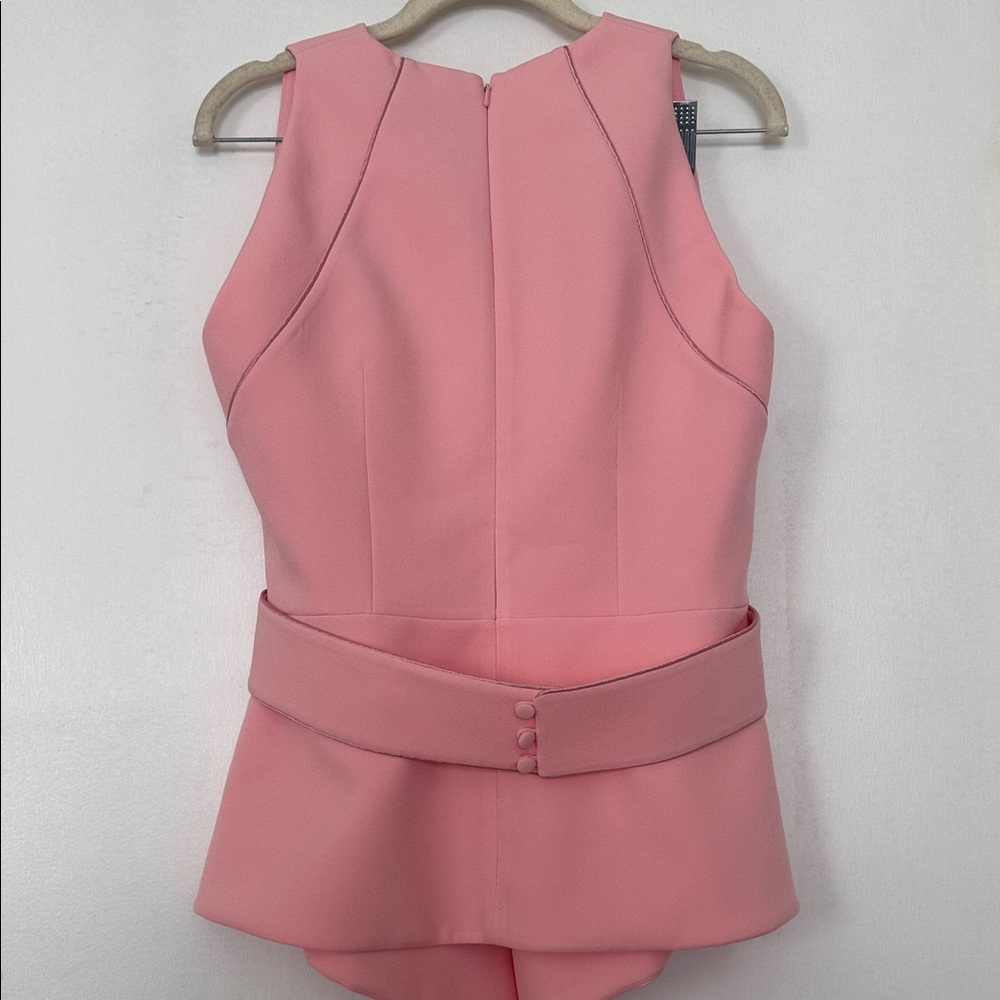 Safiyaa Coral Pink Peplum Top - Picture 4 of 6